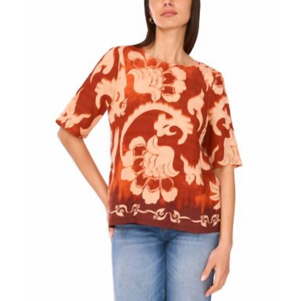 NEW SAM & JESS paisley-print button blouse in burnt orange
